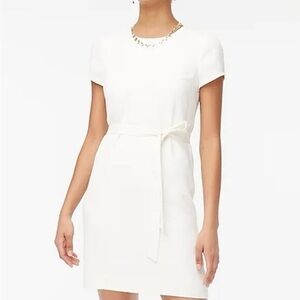 J. Crew Short Sleeve Belted Suiting Dress